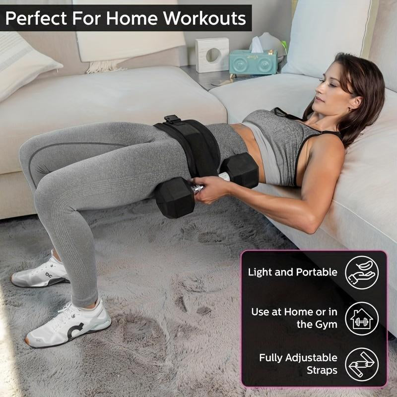 Hip Thrust Adjustable Resistance Weight Belt for Home Workouts, Kettlebell Training & Butt Shaping with Extra Cushioning and Adjustable Resistance Equipment. Resistance Exercise Manual Push-Pull Roller Dumbbell